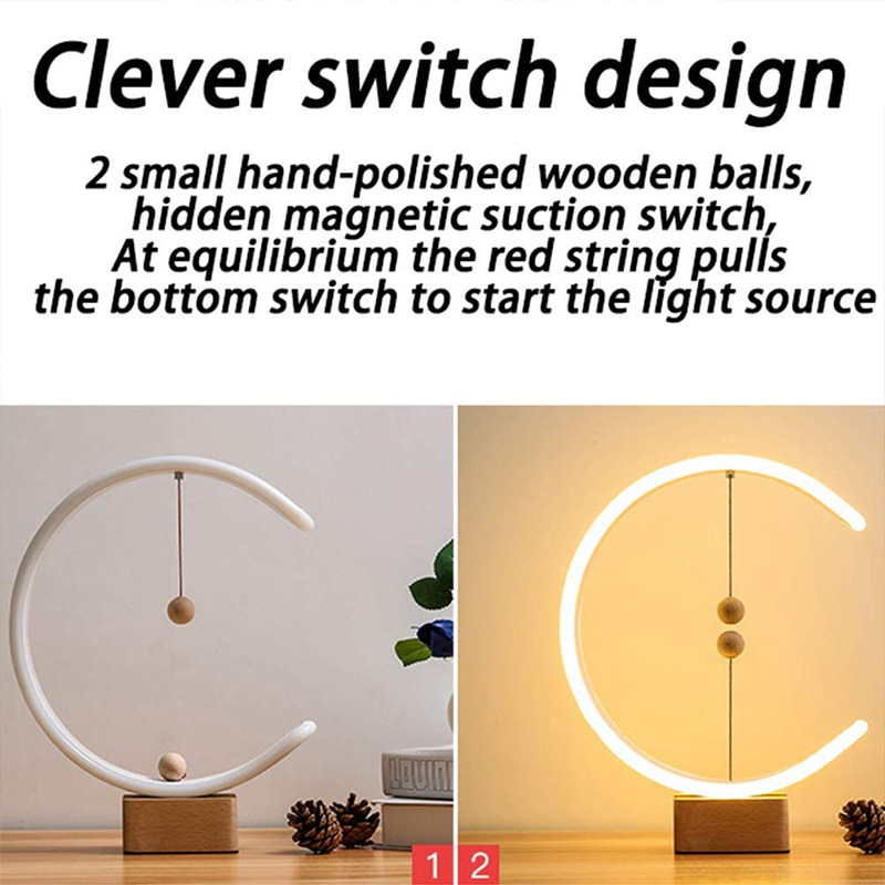 Smart remote control creative desk lamp, magnetic suspension balance lamp, Douyin same style, popular gift desk lamp for bedside and wedding room Specification image