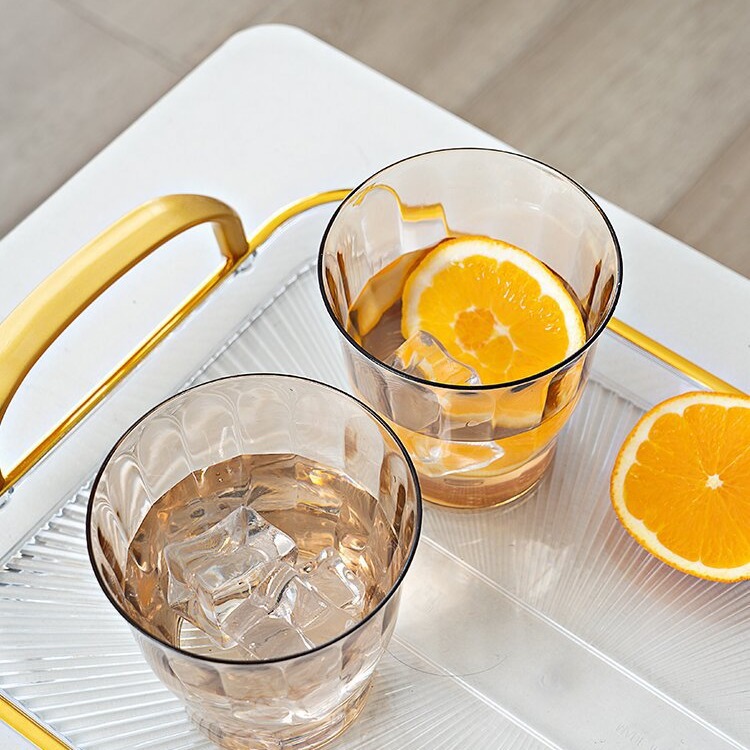 PET colored juice tea cups, hotel and restaurant anti-drop, high-temperature resistant transparent plastic beer mugs and mouthwash cups Item Picture