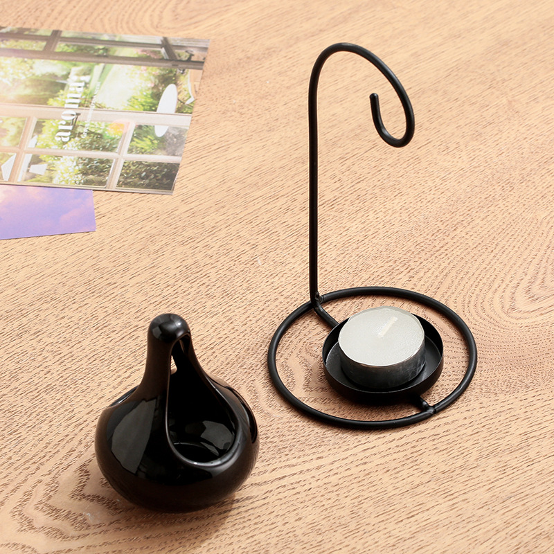 Black hanging stove, creative aroma diffuser, essential oil lamp stove, wax incense burner, household candle lamp stove, Amazon cross-border stock Specification drawing