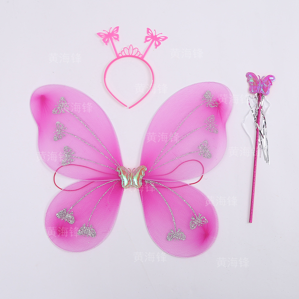 Amazon Selling Butterfly Wings Back Decoration Set Little Girl Party Stage Makeup Costume Props details Picture