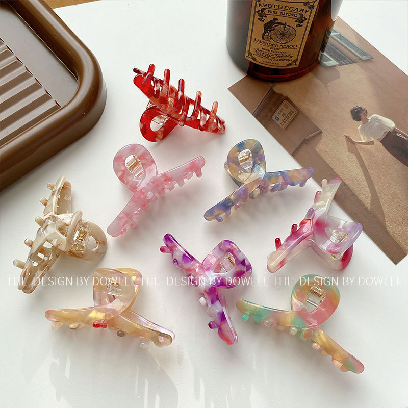 朵薇饰品醋酸发夹后脑勺小号抓夹顶夹简约时尚发夹女气质鲨鱼夹