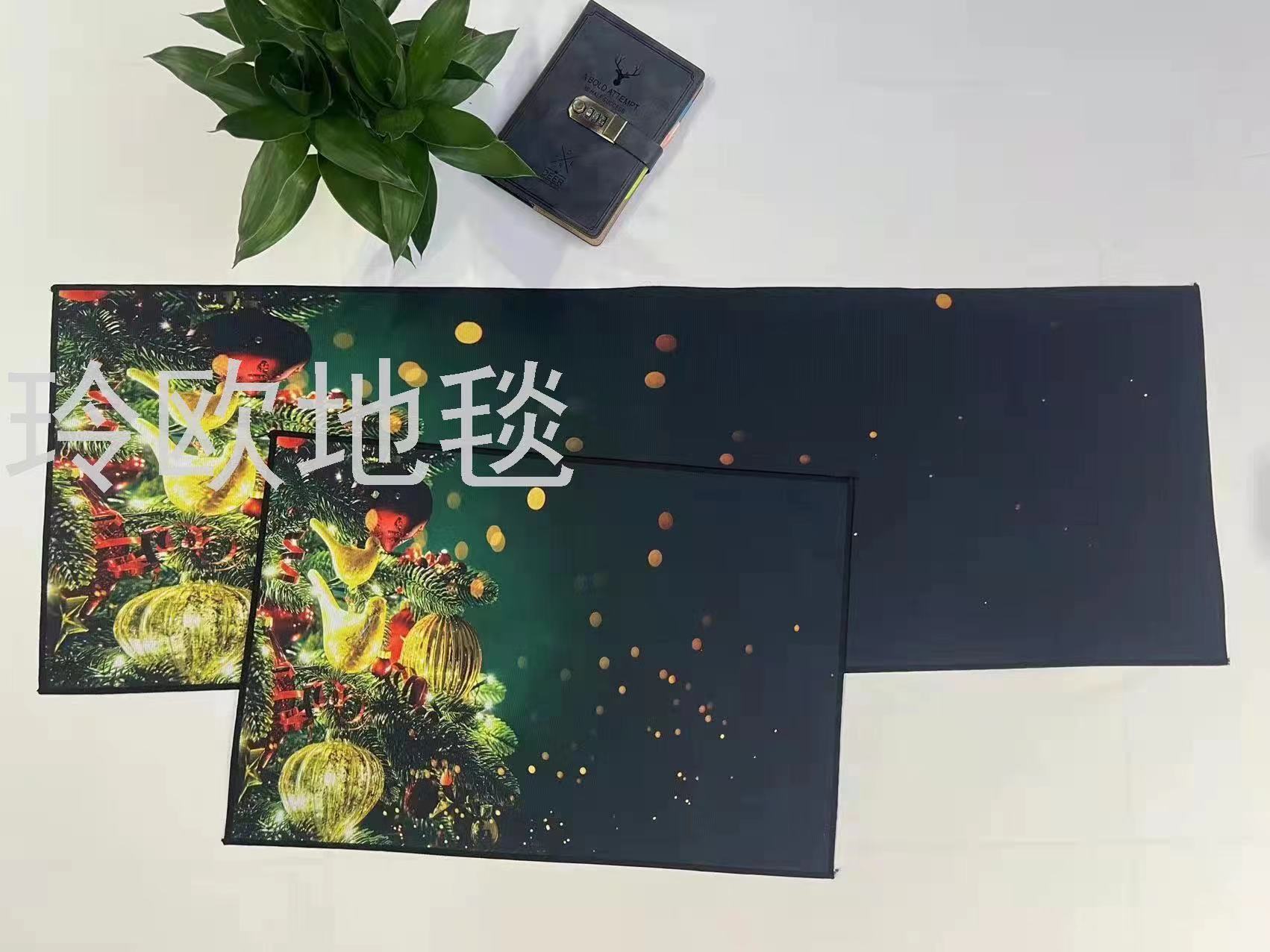 Ling Ou Christmas Series Kitchen Floor Mat Christmas Eve Decoration Door Mat Entry Door Mat Absorbent Oil Absorbent Floor Mat