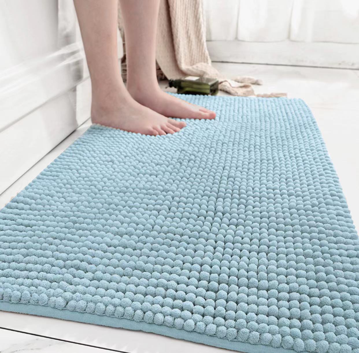Thickened Chenille Hotel Bathroom Floor Mat Home Bedroom Bathroom Door Non-Slip Absorbent Foot Mat Quick Dry Mat