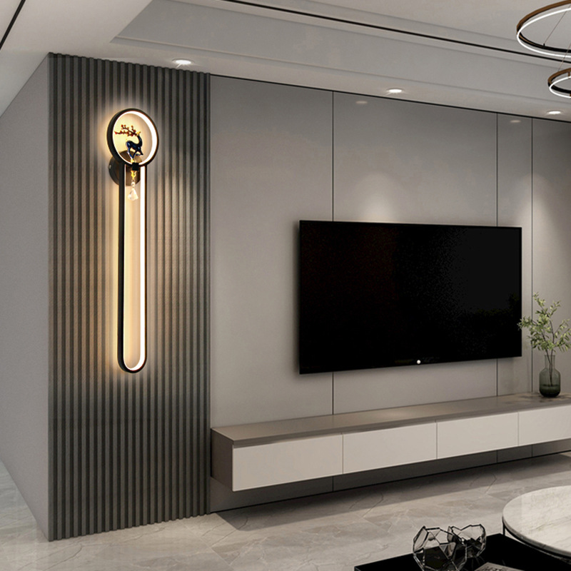 The atmosphere of the bedside in the bedroom, the wall lamp decoration, the TV, sofa, background wall in the living room, the light luxury net hanging wall, and the high-end feel Item Picture