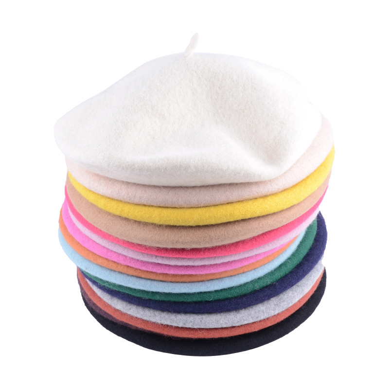 Korean Wool Beret Autumn-Winter Vintage Woolen Painter's Hat Winter Day Hat Female Bud Hat Factory Direct Sales Specification drawing