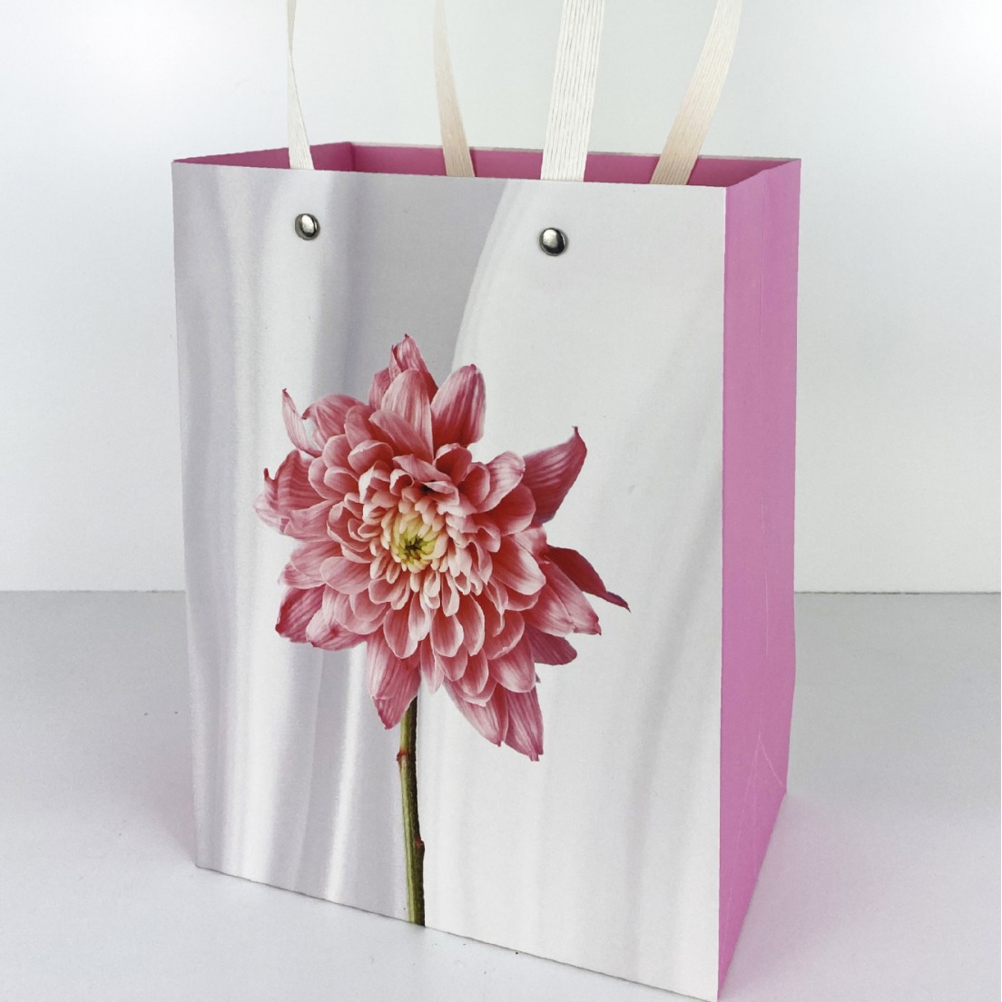 Cross-border printed gift handbag, ten-strand paper rope willow nail packaging bag, 210G white card paper bag