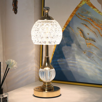 Cross-border popular crystal metal lamp Restaurant bar table lamp charging touch lamp bedroom atmosphere lamp decorative lamp