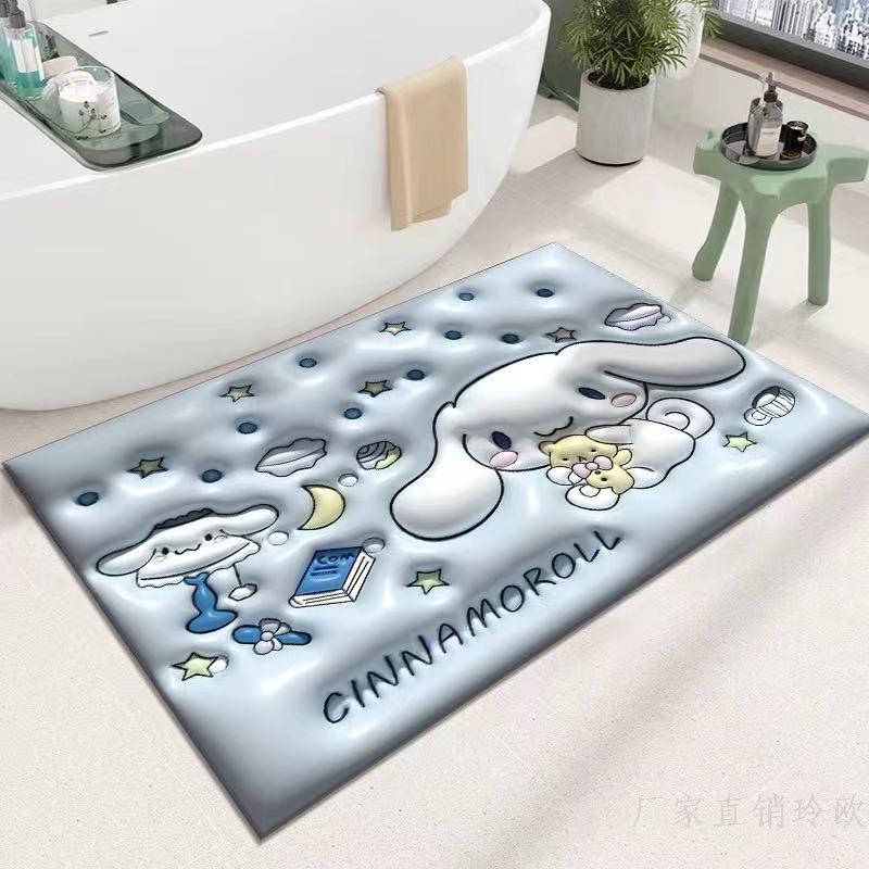 Technology Cloth Printed Foot Mat Diatom Mud Printed Quick-Drying Non-Slip Mat Sanitary Ware Kitchen Door Vision details Picture
