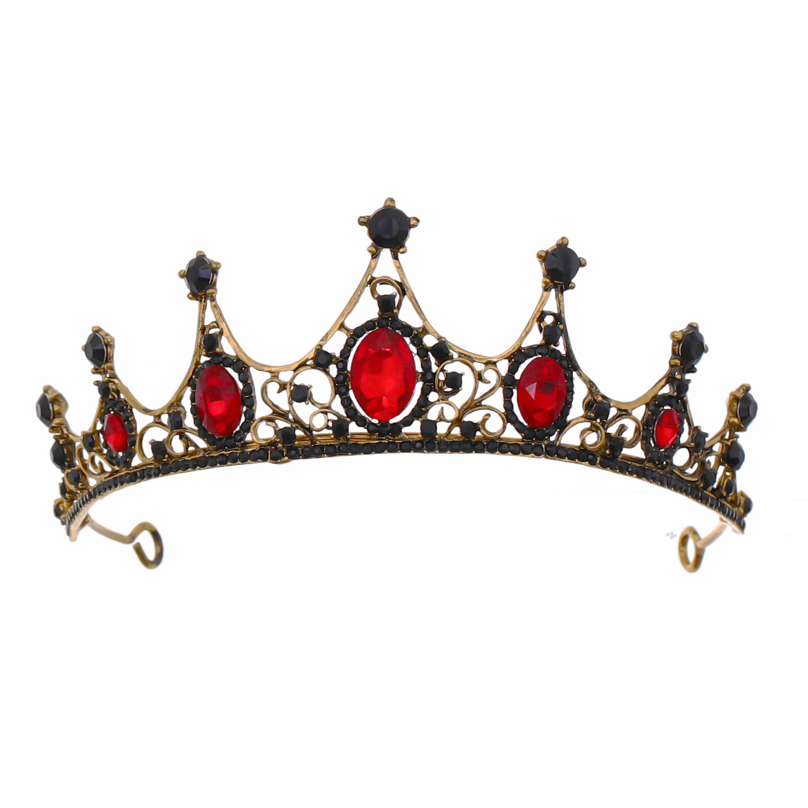 Wholesale of retro Baroque bride's crown, green diamond small crown, noble and elegant birthday princess crystal crown headwear Item Picture