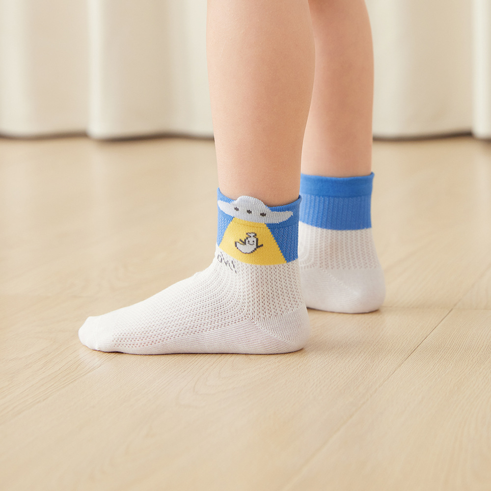 Little Dragon Man 2024 Combed Cotton Loose Mouth Boneless Boys 6-15 Years Old Children's Socks Spring Summer Boys Student Socks details Picture