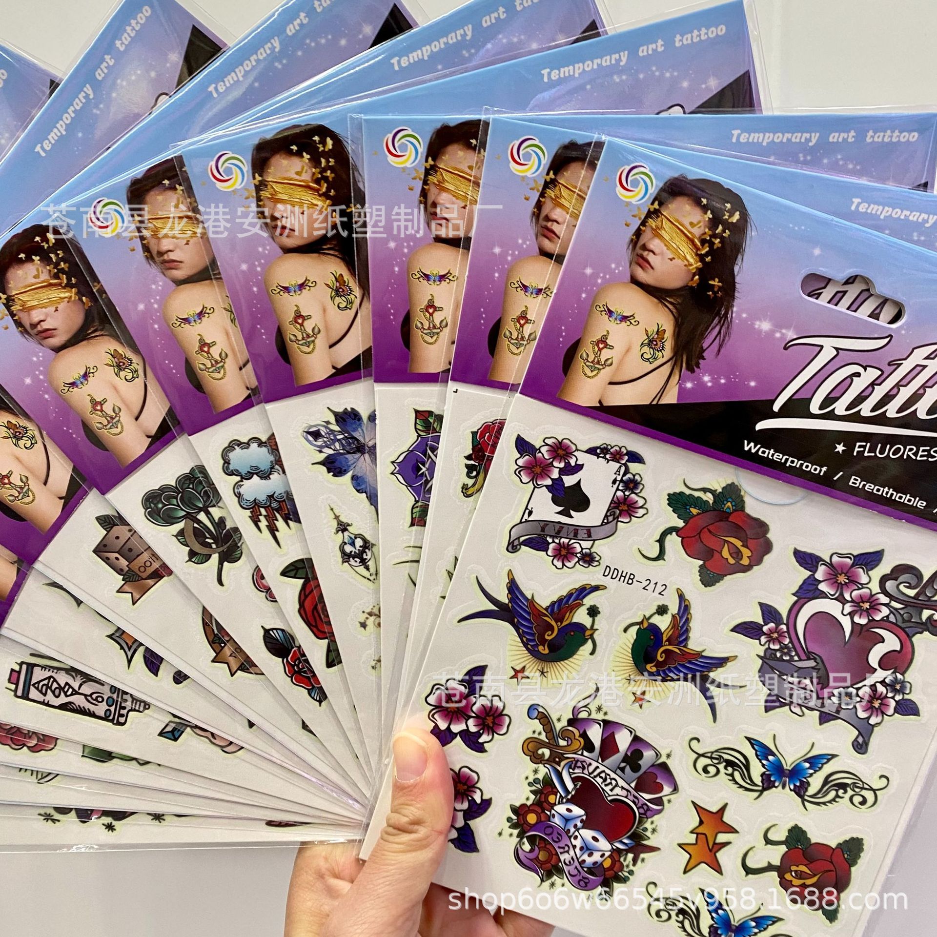 Heart-shaped tattoo sticker materials: Luminous tattoo stickers, dark waterproof tattoo stickers, eco-friendly arm tattoo stickers