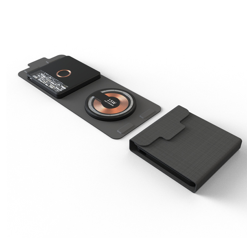 The New Folding Wireless Charger Is Suitable For Apple 12 Mobile Watch 3-In-1 Magnetic Wireless 15W Fast Charge Specification drawing