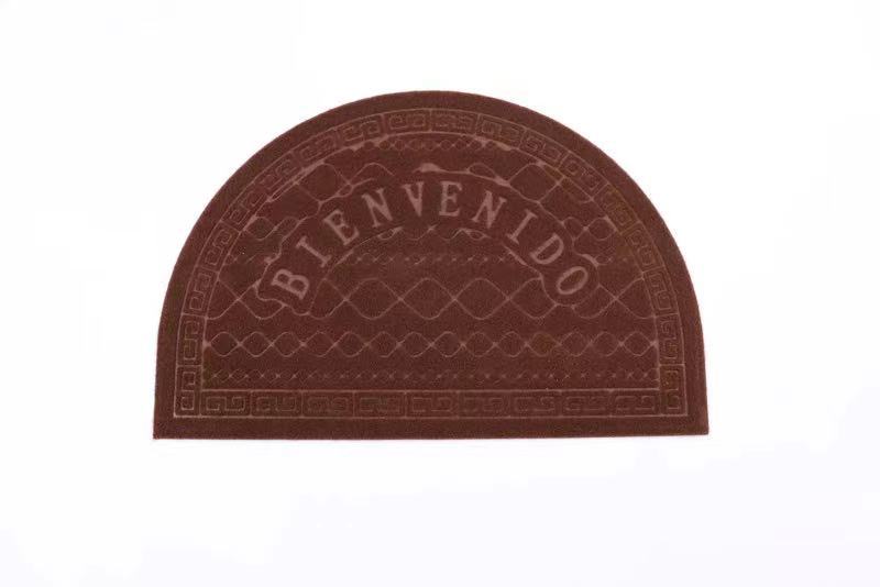Lingora velvet borderless PVC carpet floor mat, living room and bathroom absorbent anti-slip carpet, semi-circular welcome floor mat details Picture