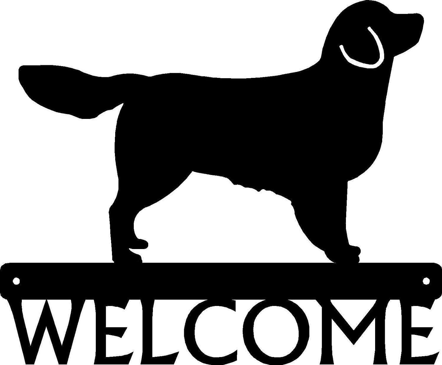 铁艺铁制工艺品金属制金毛猎犬欢迎标志12英寸宽艺术挂件eBay爆款