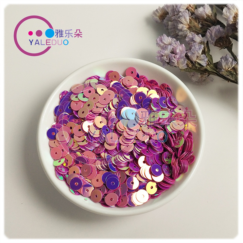 6mm gold luster mid-hole round sequin flat bead slime for children's needle-threading training diy accessory materials Application Scenario