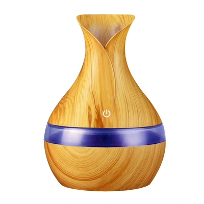 Wholesale Hollow Mini Humidifier 300Ml Wood Grain Diffuser Diffuser Seven Color Ultrasonic Humidifier