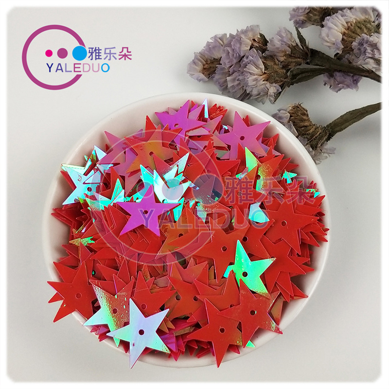 PVC20mm mid-hole five-pointed star sequin earrings, sequin stage costume sewing in stock, diy accessory materials and parts Application Scenario