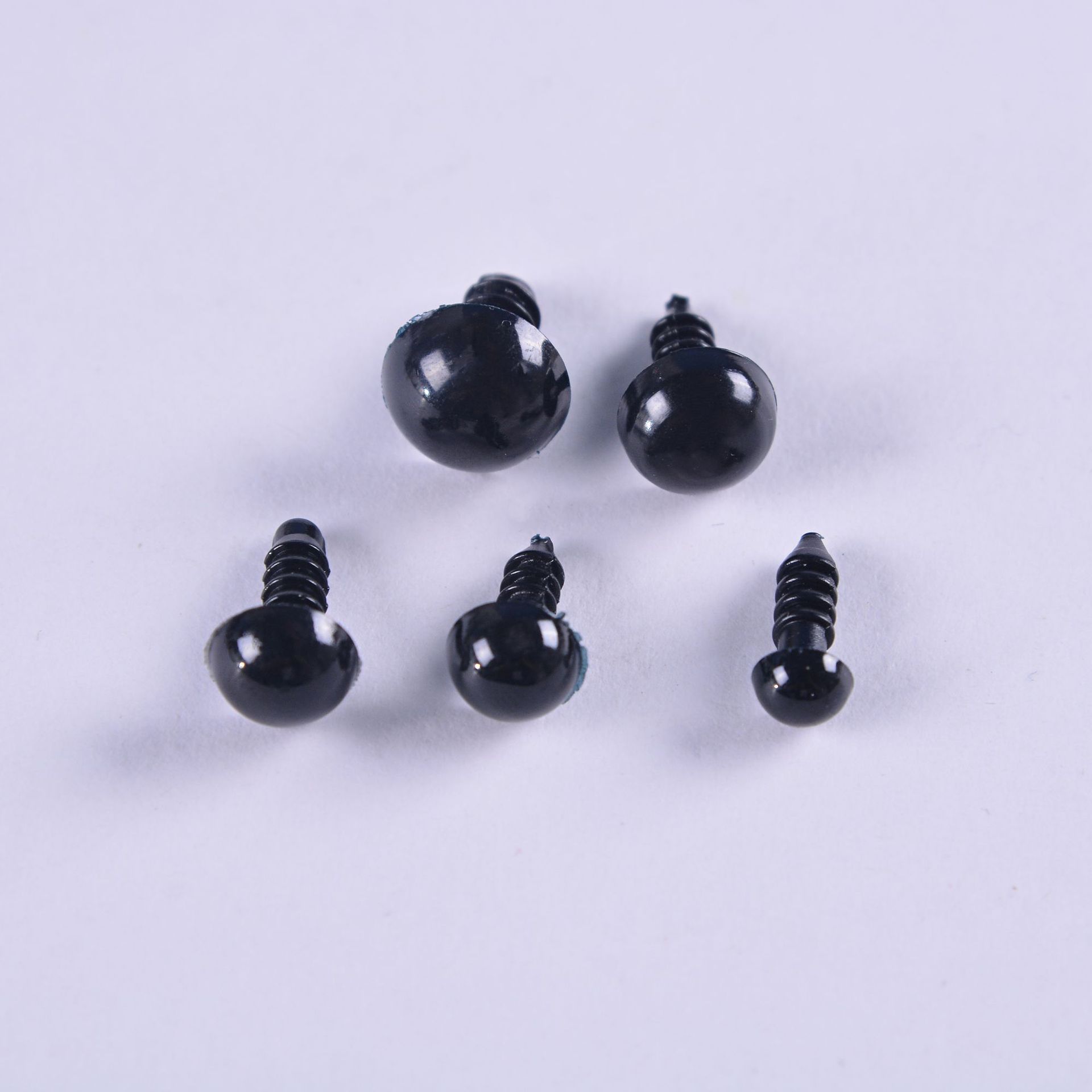 5-40MM玩偶公仔螺纹杆全黑眼睛 布娃娃黑豆眼睛批发diy配件眼珠详情图4