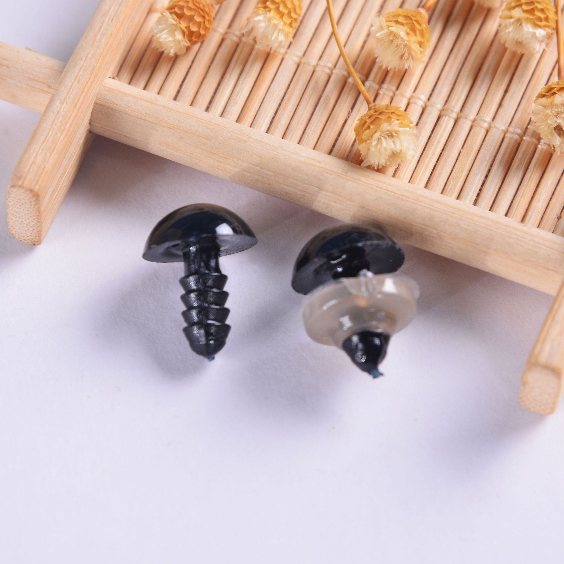 5-40MM玩偶公仔螺纹杆全黑眼睛 布娃娃黑豆眼睛批发diy配件眼珠详情图2