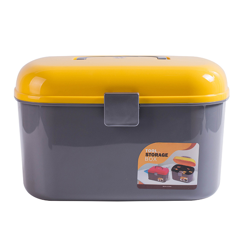 Double-layer portable medicine cabinet Large family medicine storage box Cosmetics storage box Paintbrush toolbox organizer Item Picture