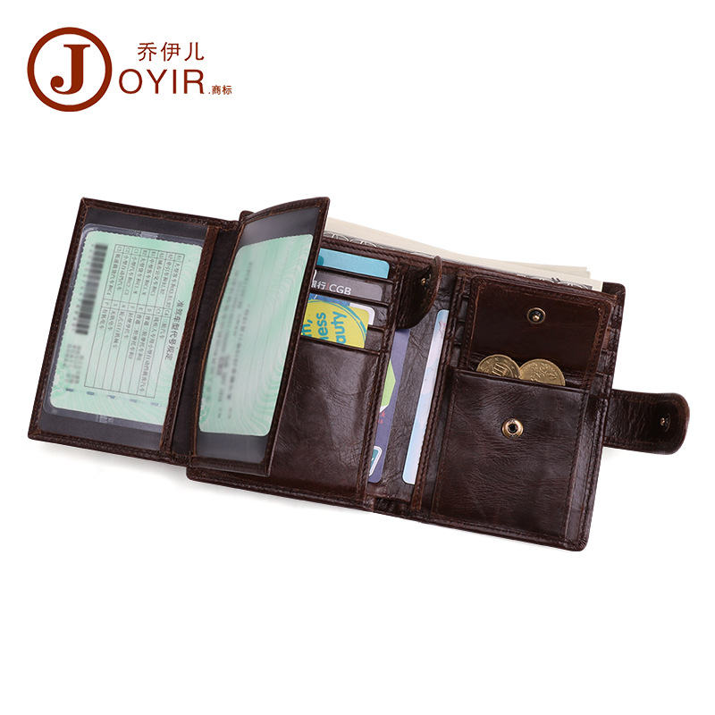 Cross-Border Men's Wallet Rfid Casual Retro Leather Wallet Holding Bag Men's Coin Wallet Card Bag Large Capacity Card Slot Item Picture