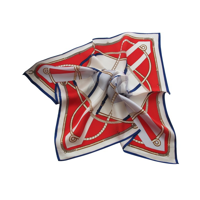 Silk Scarf Custom Logo To Figure Printed Small Square Scarf Female Silkworm Silk Gift Long Ribbon Ribbon Circumference Custom Item Picture