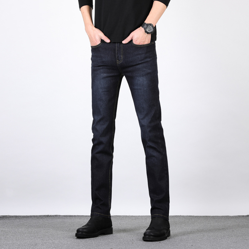 Spring jeans for men, straight-leg loose stretch pants, casual long pants, Korean-style slimming, versatile and trendy jeans details Picture