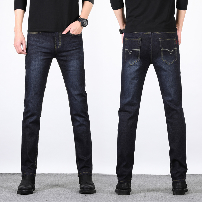 Spring jeans for men, straight-leg loose stretch pants, casual long pants, Korean-style slimming, versatile and trendy jeans Specification image