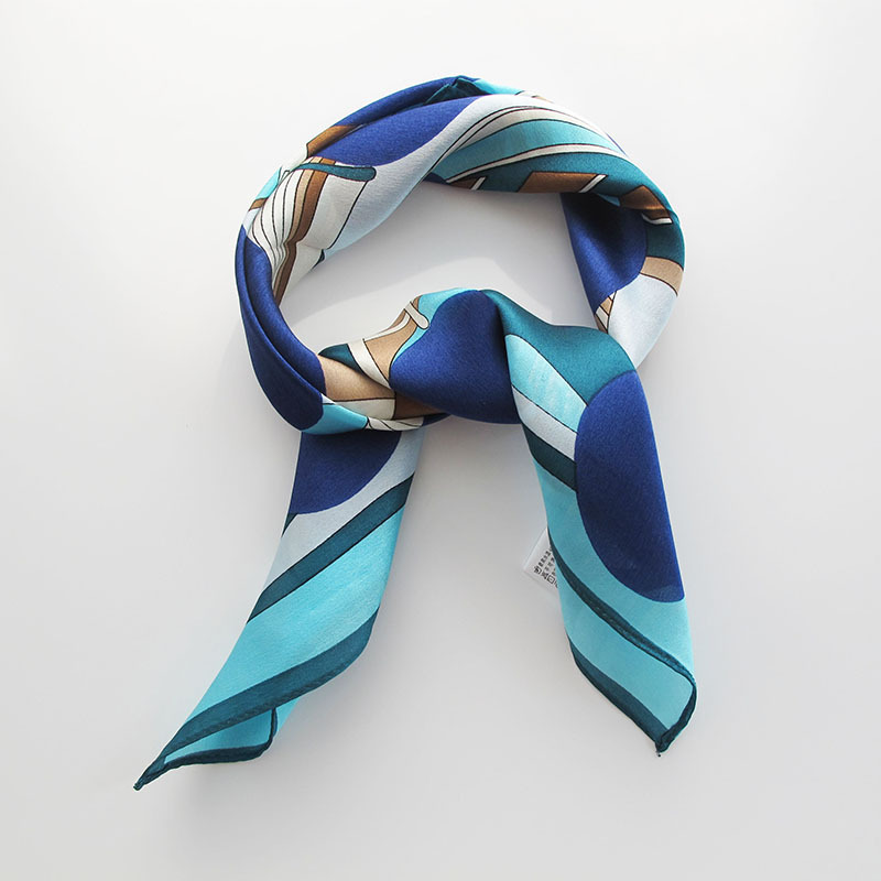 Silk Scarf Custom Logo To Figure Printed Small Square Scarf Female Silkworm Silk Gift Long Ribbon Ribbon Circumference Custom Application Scenario