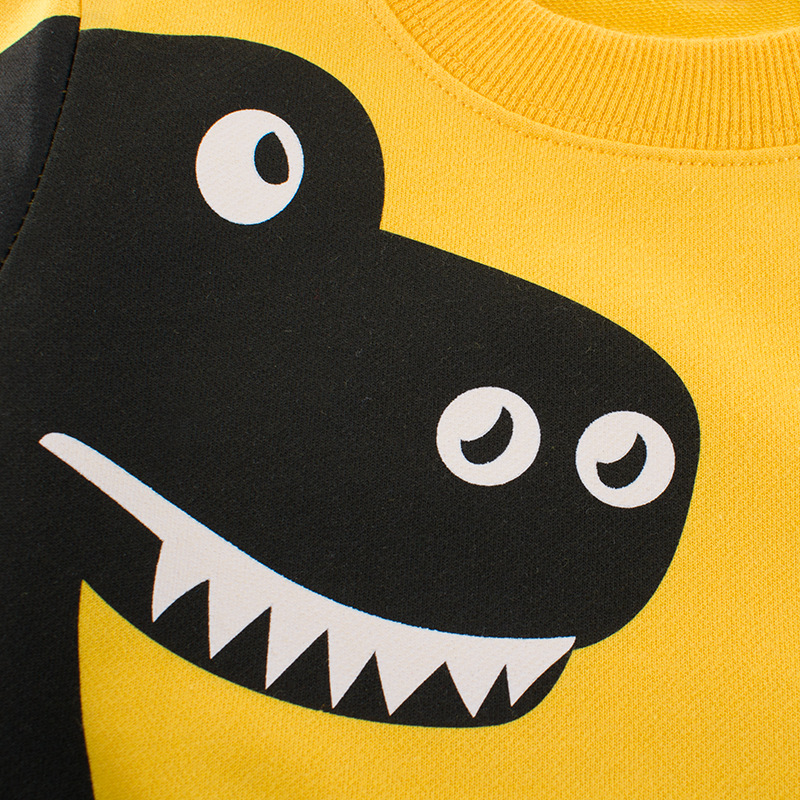 Versión coreana moda infantil estilo de otoño nueva llegada 2024 ropa de niños niños dinosaurio sudadera una pieza de venta de refresco ins Specification image