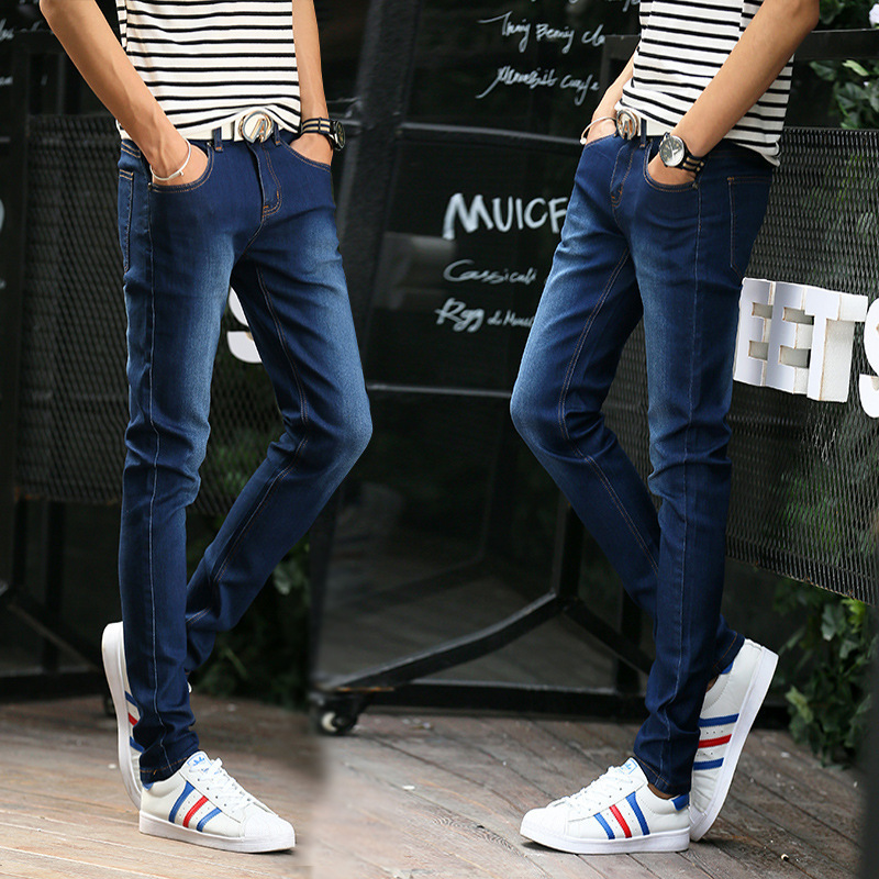 Four Seasons mainly promotes men's Korean-style slim-fit jeans for teenagers, men's black men's pencil pants and long pants Item Picture