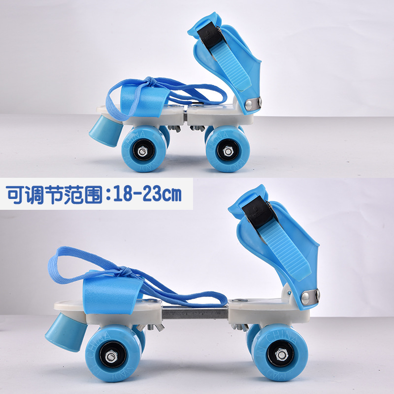 Children's adjustable roller skates double row roller skates simple four-wheel roller skates walking shoes shoes manufacturers direct sales details Picture