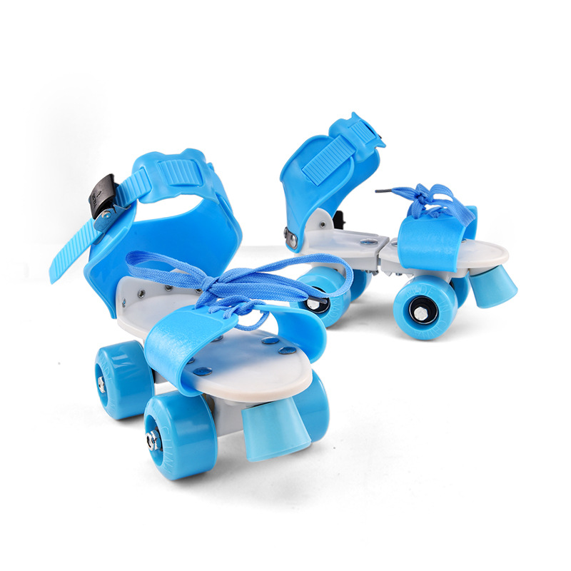 Children's adjustable roller skates double row roller skates simple four-wheel roller skates walking shoes shoes manufacturers direct sales Item Picture