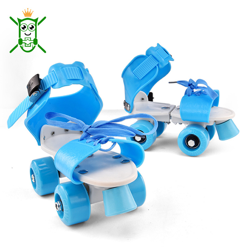 Children's adjustable roller skates double row roller skates simple four-wheel roller skates walking shoes shoes manufacturers direct sales full figure