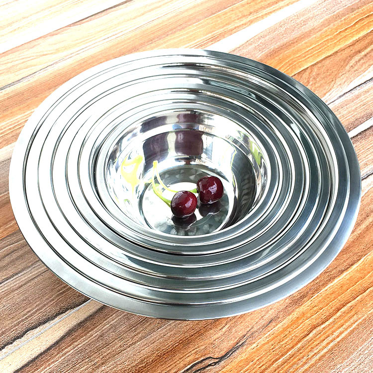 Stainless Steel Non-Magnetic Soup Bowl Round Deepen Thickening Soup Bowl Multi-Purpose Dish Basin School Hotel Canteen Gift Promotion Application Scenario