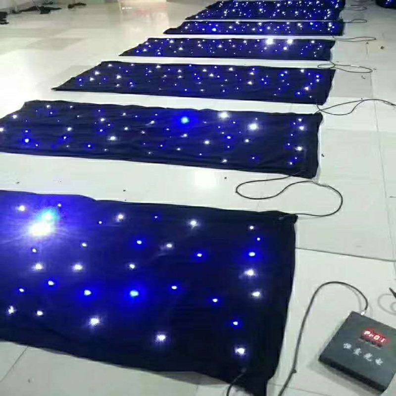 LED星空布黑色星星布星光布舞台背景布舞台灯光定金平方米独立站