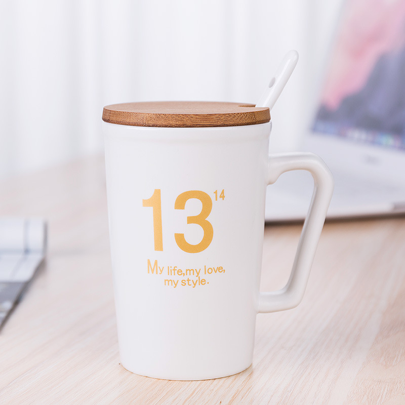 Ceramic cups, creative breakfast cups, mugs, coffee cups, couple water cups, advertising cups, manufacturer supplies digital cups Application Scenario