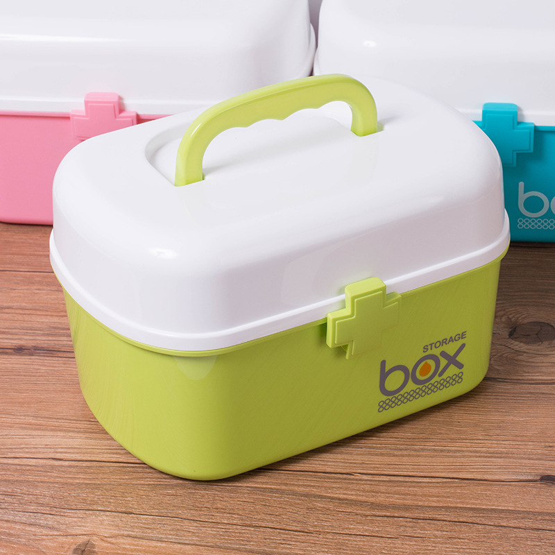 Household storage box Plastic box Tools organizer Storage box Suitcase Household items Household medicine box Medicine box details Picture