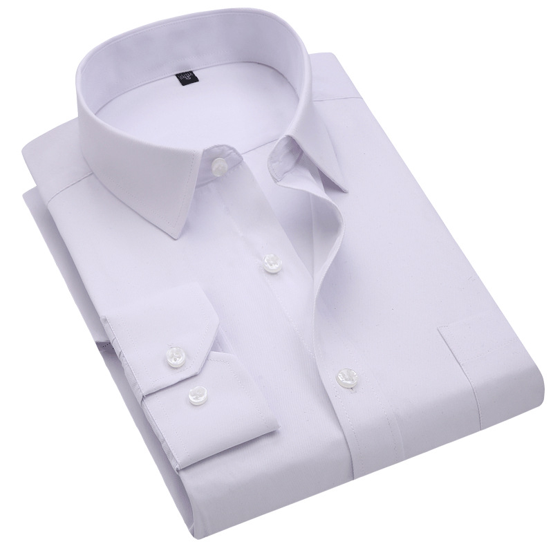 2023 New style middle-aged men's long-sleeved shirt, business casual, floral striped solid color shirt, no-iron Korean style slim fit Item Picture