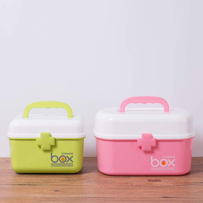 Household storage box Plastic box Tools organizer Storage box Suitcase Household items Household medicine box Medicine box Specification drawing