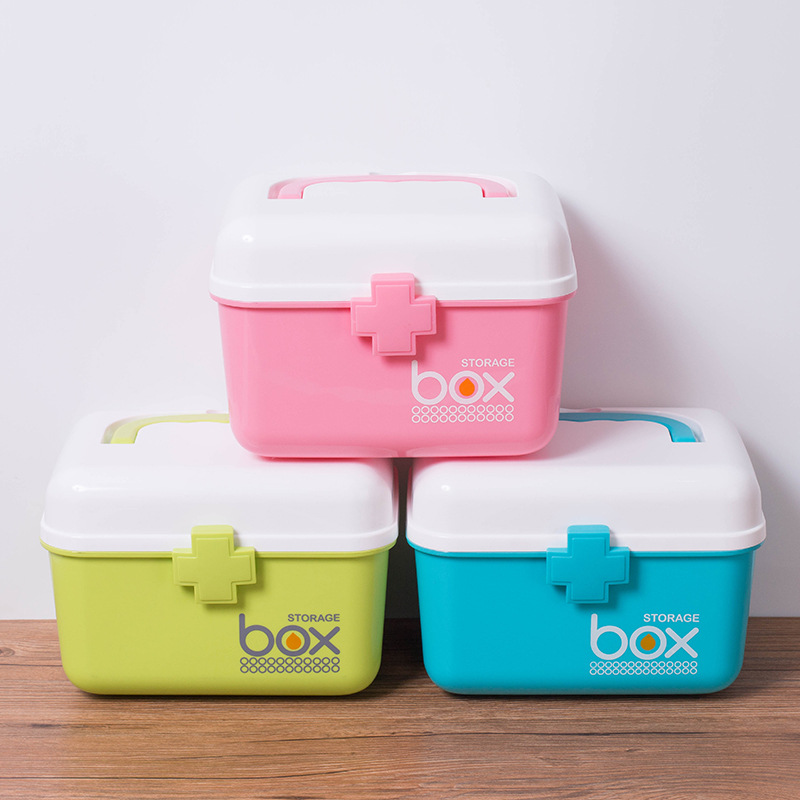 Household storage box Plastic box Tools organizer Storage box Suitcase Household items Household medicine box Medicine box full figure