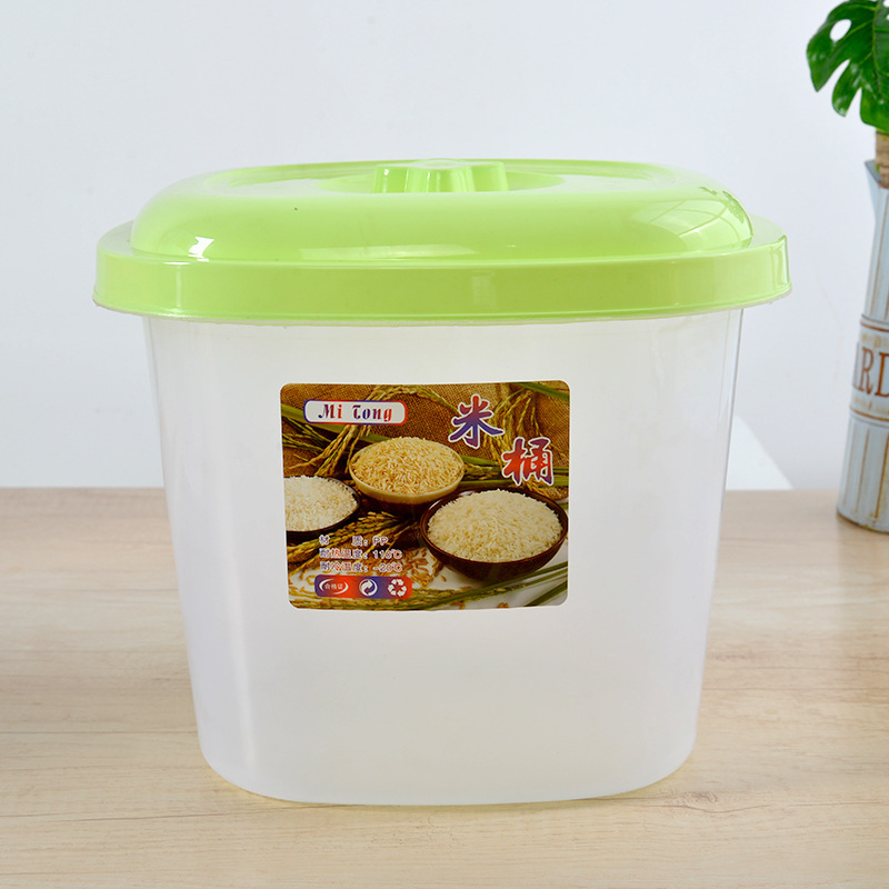 Original factory goods rice bucket, plastic transparent storage bucket for rice, storage bucket for grains and cereals, gift and promotional items, logo available Specification image