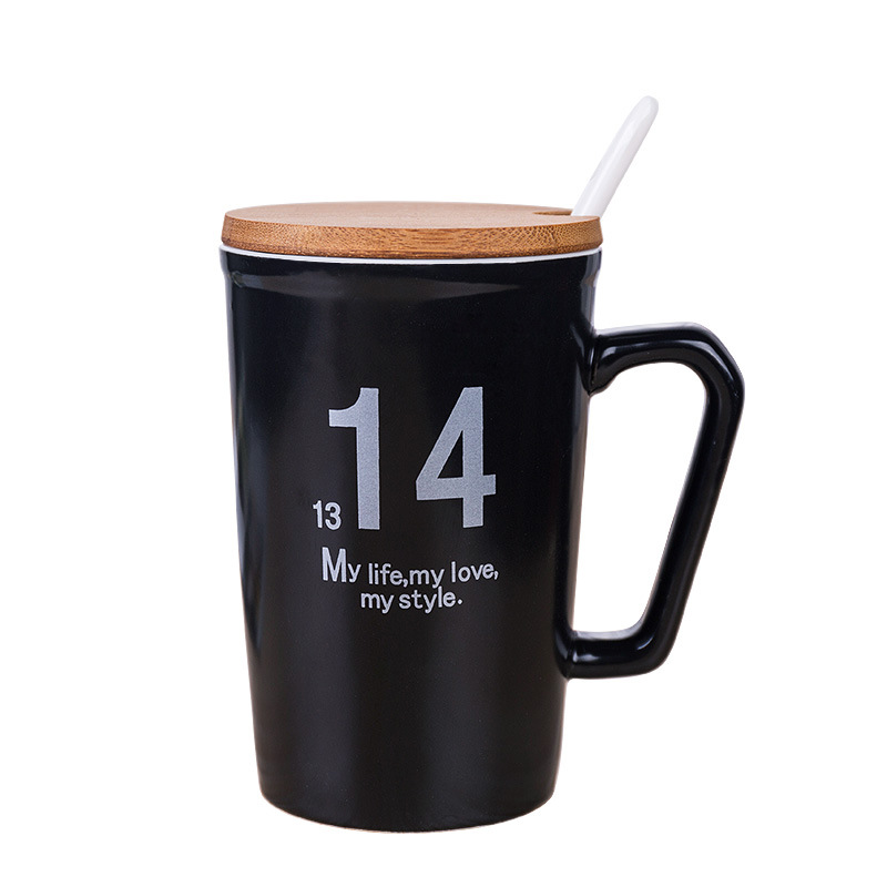 Ceramic cups, creative breakfast cups, mugs, coffee cups, couple water cups, advertising cups, manufacturer supplies digital cups Item Picture
