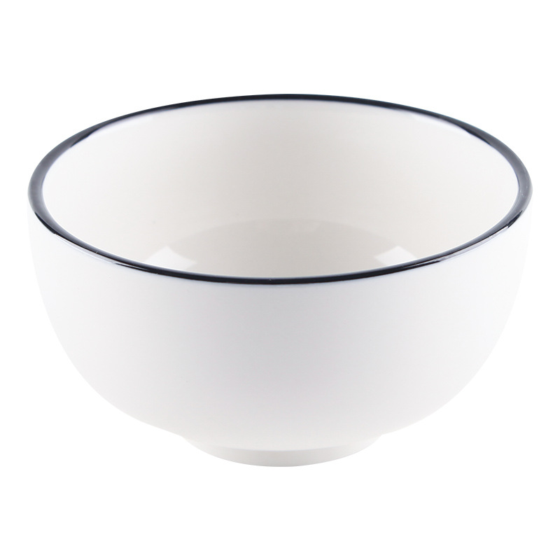 European Tableware Set Simple Black Line Series Under Glaze Porcelain Bowl Plate Rice Rice Bowl Soup Bowl Plate Household Dish Plate Specification drawing