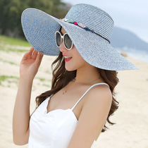 Large straw hat ladies summer sun hat sunblock beach beach hat travel collapsible sun hat wholesale