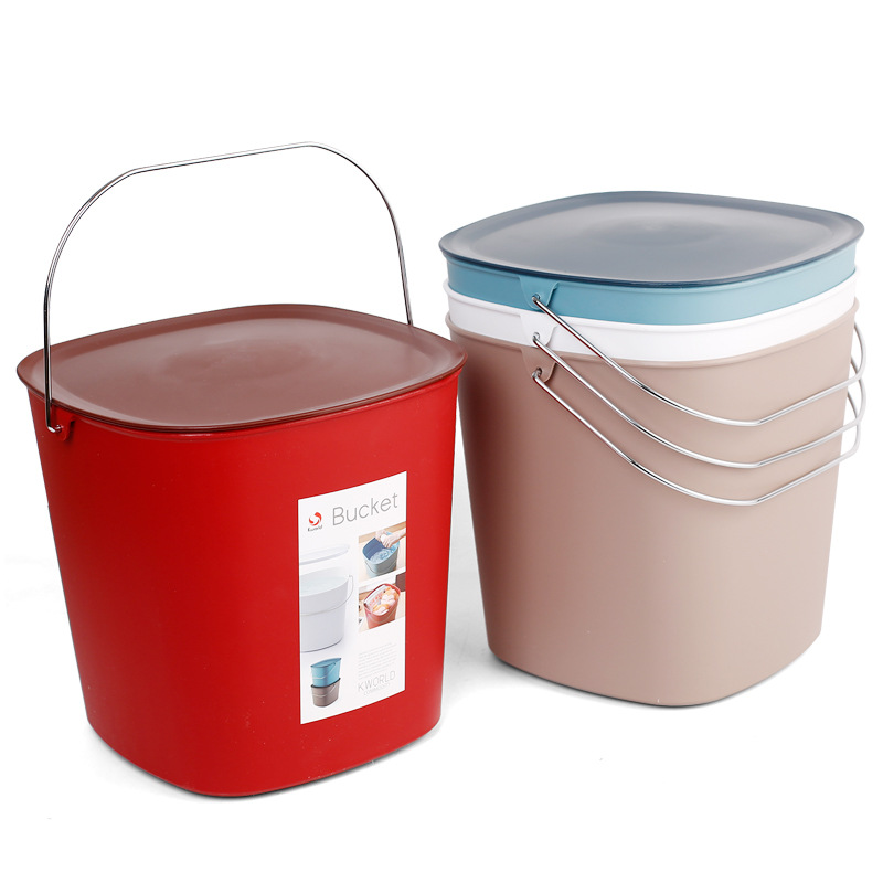 Jinhuida Simple Household Storage Multi-Purpose Bucket Kitchen Bucket With Cover Toilet Bucket Building Jun Portable Bucket Item Picture