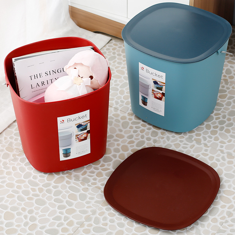 Jinhuida Simple Household Storage Multi-Purpose Bucket Kitchen Bucket With Cover Toilet Bucket Building Jun Portable Bucket details Picture