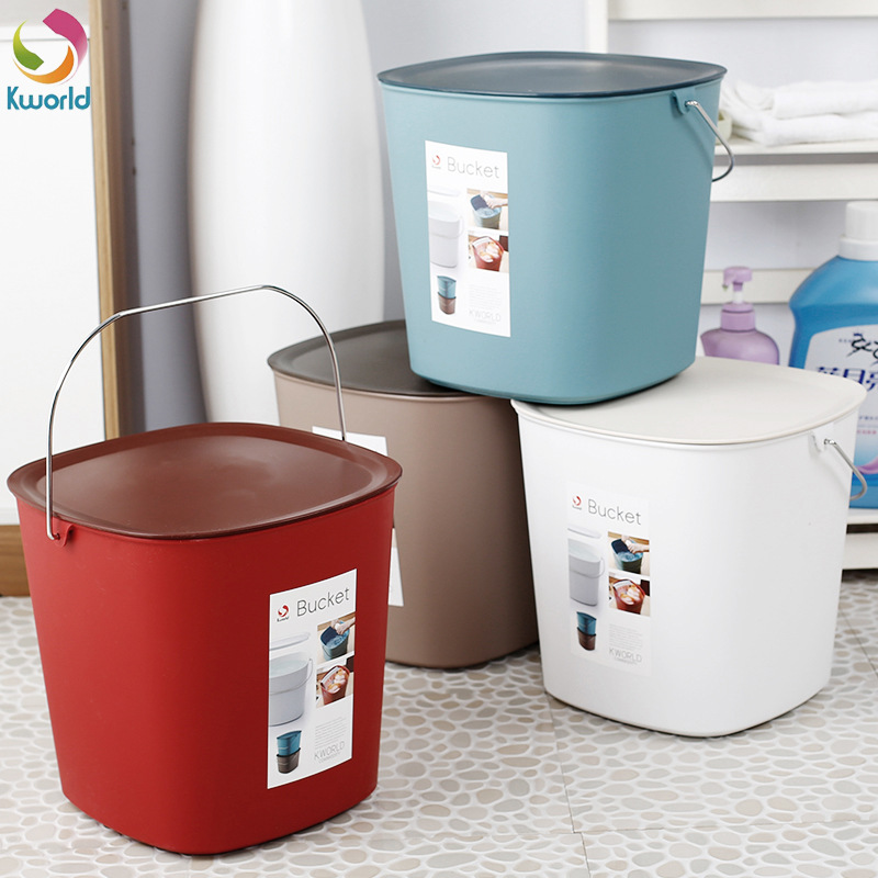 Jinhuida Simple Household Storage Multi-Purpose Bucket Kitchen Bucket With Cover Toilet Bucket Building Jun Portable Bucket