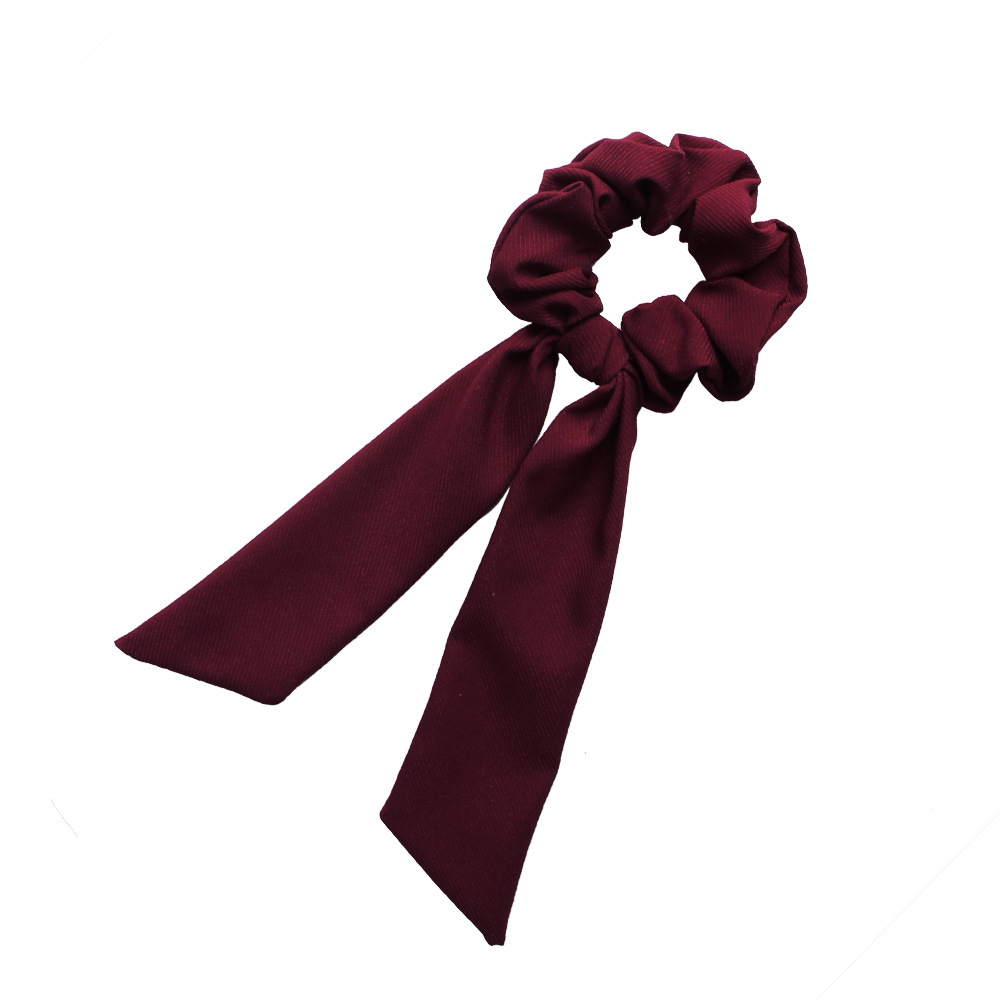 Spring And Summer Cross Border Solid Color Chiffon Streamer Large Hair Band Ponytail Hair Band Set Set Hair Accessories Application Scenario