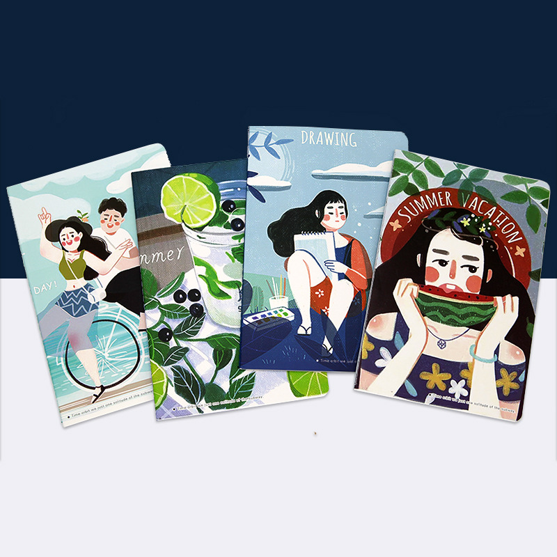 2024 New Car Line Cartoon Notebook Students Creative Practice Color Printing Can Print Logo Cross-Border Book Specification drawing